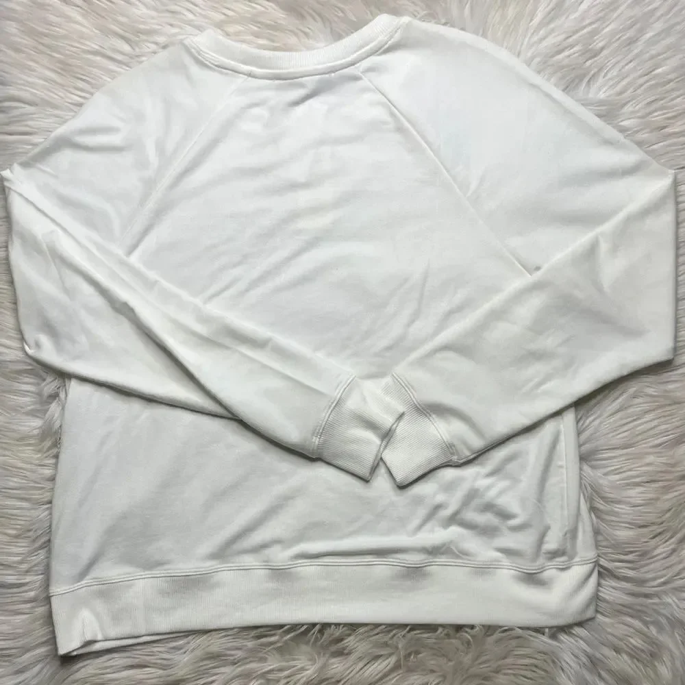 Workshop Sequin Flamingo Long sleeve Sweatshirt White Pink Size Medium